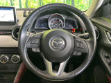 【純正革巻きステアリング】上質な革を使用することで、手にしっかり馴染みとても運転しやすいハンドルです♪