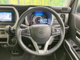 【純正革巻きステアリング】上質な革を使用することで、手にしっかり馴染みとても運転しやすいハンドルです♪
