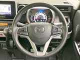【純正革巻きステアリング】上質な革を使用することで、手にしっかり馴染みとても運転しやすいハンドルです♪