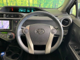 【純正革巻きステアリング】上質な革を使用することで、手にしっかり馴染みとても運転しやすいハンドルです♪