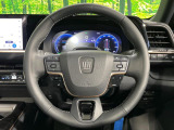 【純正革巻きステアリング】上質な革を使用することで、手にしっかり馴染みとても運転しやすいハンドルです♪