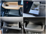 前席まわりの収納スペース。車内がスッキリ片付いてうれしいですね♪