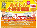 割賦購入特典!納車日から1年間、バンパー等の車対物の損害やいたずらを4.5万円まで保証!(免責5.5千円)