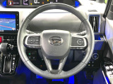 【純正革巻きステアリング】上質な革を使用することで、手にしっかり馴染みとても運転しやすいハンドルです♪