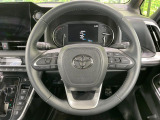 【純正革巻きステアリング】上質な革を使用することで、手にしっかり馴染みとても運転しやすいハンドルです♪