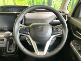 【純正革巻きステアリング】上質な革を使用することで、手にしっかり馴染みとても運転しやすいハンドルです♪