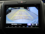 バックカメラの画像です。ガイドラインがスムースな車庫入れをサポートいたします。車庫入れの安心感がアップしますね。
