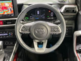 【純正革巻きステアリング】上質な革を使用することで、手にしっかり馴染みとても運転しやすいハンドルです♪