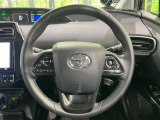 【純正革巻きステアリング】上質な革を使用することで、手にしっかり馴染みとても運転しやすいハンドルです♪