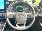 【純正革巻きステアリング】上質な革を使用することで、手にしっかり馴染みとても運転しやすいハンドルです♪