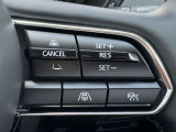ステアリングスイッチで、先行車に自動追従するアダプティブクルーズコントロールが作動可能。設定した車速内での車間距離を自動で調整・維持。高速道路の渋滞時もアクセル・ブレーキ操作から解放されます。