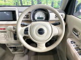 【純正革巻きステアリング】上質な革を使用することで、手にしっかり馴染みとても運転しやすいハンドルです♪
