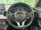 【純正革巻きステアリング】上質な革を使用することで、手にしっかり馴染みとても運転しやすいハンドルです♪