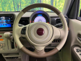 【純正革巻きステアリング】上質な革を使用することで、手にしっかり馴染みとても運転しやすいハンドルです♪