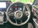 【純正革巻きステアリング】上質な革を使用することで、手にしっかり馴染みとても運転しやすいハンドルです♪
