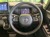 【純正革巻きステアリング】上質な革を使用することで、手にしっかり馴染みとても運転しやすいハンドルです♪