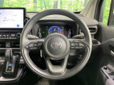 【純正革巻きステアリング】上質な革を使用することで、手にしっかり馴染みとても運転しやすいハンドルです♪
