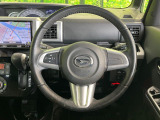 【純正革巻きステアリング】上質な革を使用することで、手にしっかり馴染みとても運転しやすいハンドルです♪