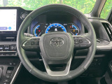 【純正革巻きステアリング】上質な革を使用することで、手にしっかり馴染みとても運転しやすいハンドルです♪