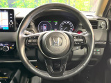 【純正革巻きステアリング】上質な革を使用することで、手にしっかり馴染みとても運転しやすいハンドルです♪