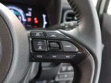 アダプティブクルーズコントロール機能付きです。走行中に先行車の様子を検知しながら、設定した車速の範囲内で先行車との距離のキープを支援します。詳細は販売店スタッフまでおたずねください。
