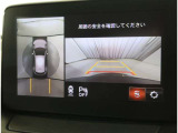 バック時、モニター画面で後方確認