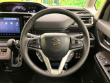 【純正革巻きステアリング】上質な革を使用することで、手にしっかり馴染みとても運転しやすいハンドルです♪