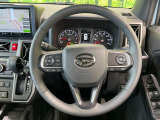 【純正革巻きステアリング】上質な革を使用することで、手にしっかり馴染みとても運転しやすいハンドルです♪