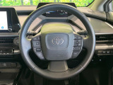 【純正革巻きステアリング】上質な革を使用することで、手にしっかり馴染みとても運転しやすいハンドルです♪