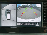 アラウンドビューモニターです。上空からお車の周りを見る感覚で表示されますので、車庫入れも安心です。