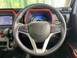 【純正革巻きステアリング】上質な革を使用することで、手にしっかり馴染みとても運転しやすいハンドルです♪