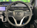 【純正革巻きステアリング】上質な革を使用することで、手にしっかり馴染みとても運転しやすいハンドルです♪