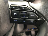 【ステアリングスイッチ】右です。ステアリングから手を離さず、運転に集中したまま手元でマルチインフォメーションディスプレイ内の表示切替などができます。