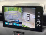 【全周囲カメラ】専用のカメラにより、上から見下ろしたような視点で360度クルマの周囲を確認することができます☆死角部分も確認しやすく、狭い場所での切り返しや駐車もスムーズに行えます。