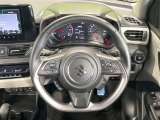 【純正革巻きステアリング】上質な革を使用することで、手にしっかり馴染みとても運転しやすいハンドルです♪