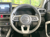 【純正革巻きステアリング】上質な革を使用することで、手にしっかり馴染みとても運転しやすいハンドルです♪