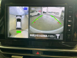 空から見たような映像で駐車ができるアラウンドビューモニター。ひと目でわかるセンサーに前後の衝突被害軽減ブレーキ付き。