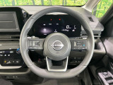 【純正革巻きステアリング】上質な革を使用することで、手にしっかり馴染みとても運転しやすいハンドルです♪