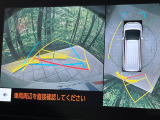 【パノラミックビューモニター】専用のカメラにより、上から見下ろしたような視点で360度クルマの周囲を確認することができます☆死角部分も確認しやすく、狭い場所での切り返しや駐車もスムーズに行えます。