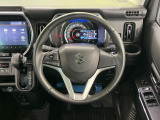 【純正革巻きステアリング】上質な革を使用することで、手にしっかり馴染みとても運転しやすいハンドルです♪
