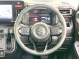 【純正革巻きステアリング】上質な革を使用することで、手にしっかり馴染みとても運転しやすいハンドルです♪
