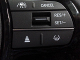 ハンドル右側にはクルーズコントロールのスイッチが装備され、運転中の操作も安心して行えます。
