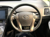 【純正革巻きステアリング】上質な革を使用することで、手にしっかり馴染みとても運転しやすいハンドルです♪