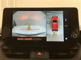パノラミックビューモニター(全周囲モニター)です☆おクルマを空から見たように表示します。周囲の死角の確認に貢献します