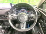 【純正革巻きステアリング】上質な革を使用することで、手にしっかり馴染みとても運転しやすいハンドルです♪