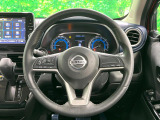 【純正革巻きステアリング】上質な革を使用することで、手にしっかり馴染みとても運転しやすいハンドルです♪