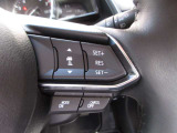 ステアリングスイッチで、先行車に自動追従するアダプティブクルーズコントロールが作動可能。設定した車速内での車間距離を自動で調整・維持。高速道路の渋滞時もアクセル・ブレーキ操作から解放されます。