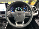 【純正革巻きステアリング】上質な革を使用することで、手にしっかり馴染みとても運転しやすいハンドルです♪