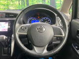 【純正革巻きステアリング】上質な革を使用することで、手にしっかり馴染みとても運転しやすいハンドルです♪