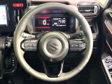 【純正革巻きステアリング】上質な革を使用することで、手にしっかり馴染みとても運転しやすいハンドルです♪